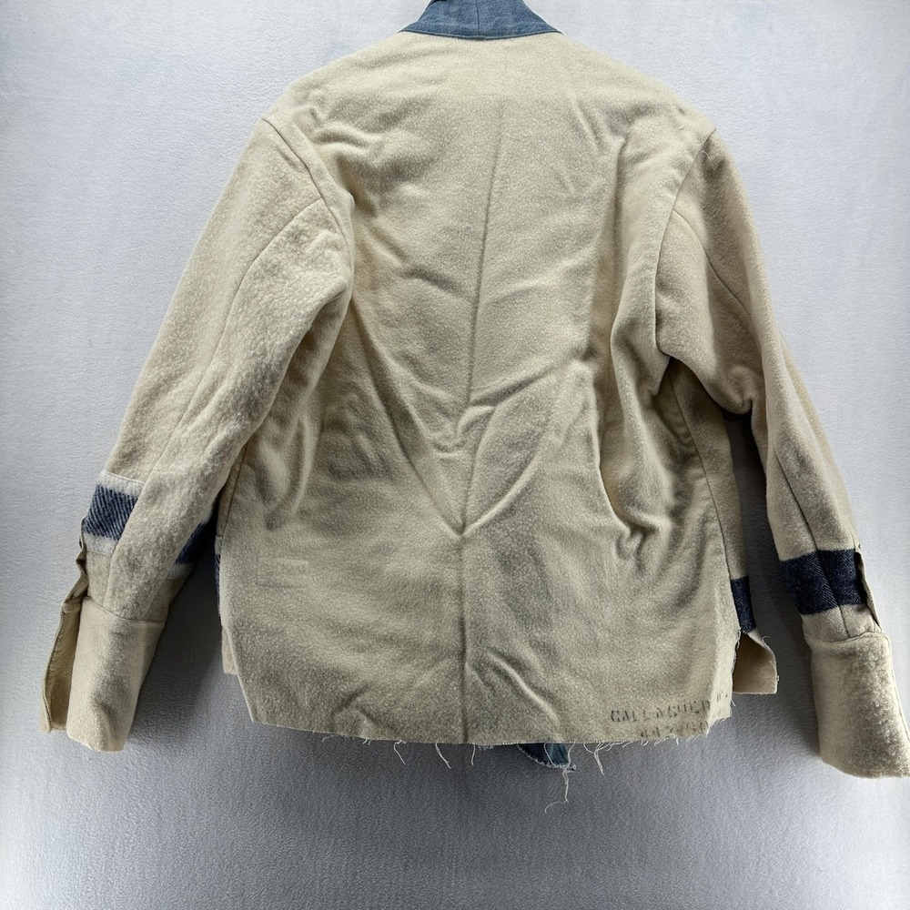 Greg Lauren US Navy Blanket GLJ Military Jacket Mens Large White Wool Denim USA - Picture 12 of 14